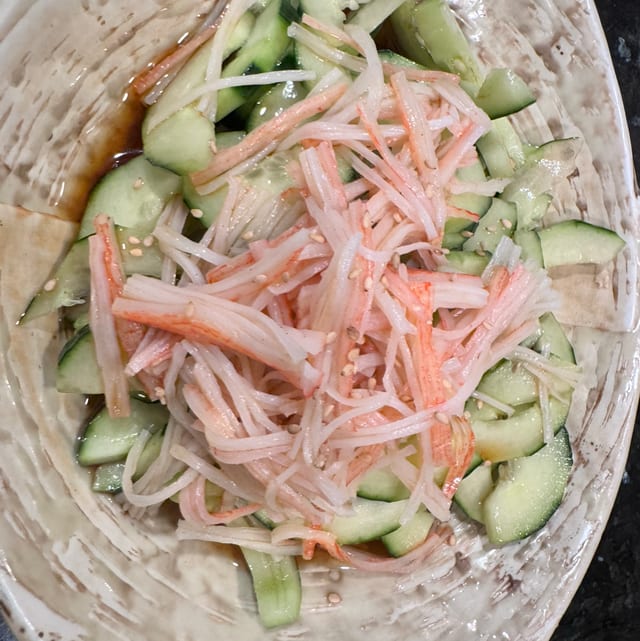 Cucumber Crabstick Salad.