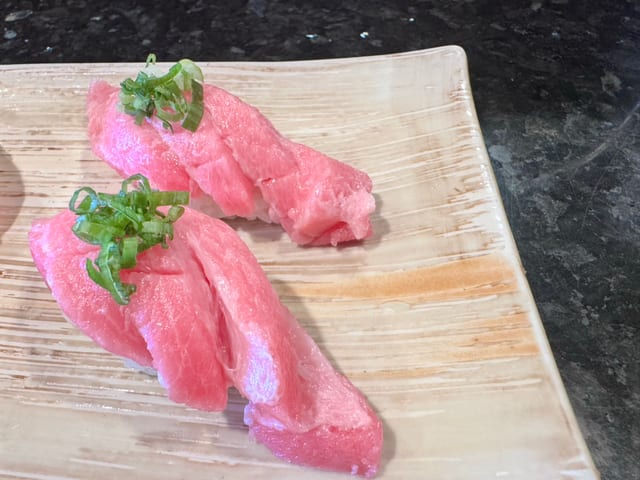 Toro (Fatty Tuna) Sushi.