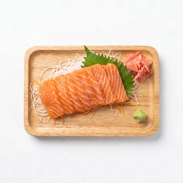 Fresh Salmon Sashimi.